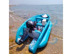 Inflatable Island includes 6 Seats Inflatable Catamaran Boat with Water Platform and Pads